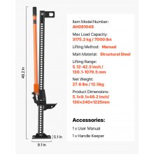 48" Off Road Farm Jack Hoist 7000 Lbs High Lift Tractor Vehicle's Winch