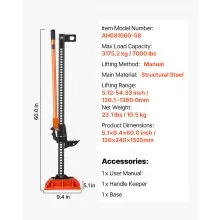 VEVOR 153cm Off Road Farm Jack Hoist with Base 3.18 T High Lift Tractor Vehicle