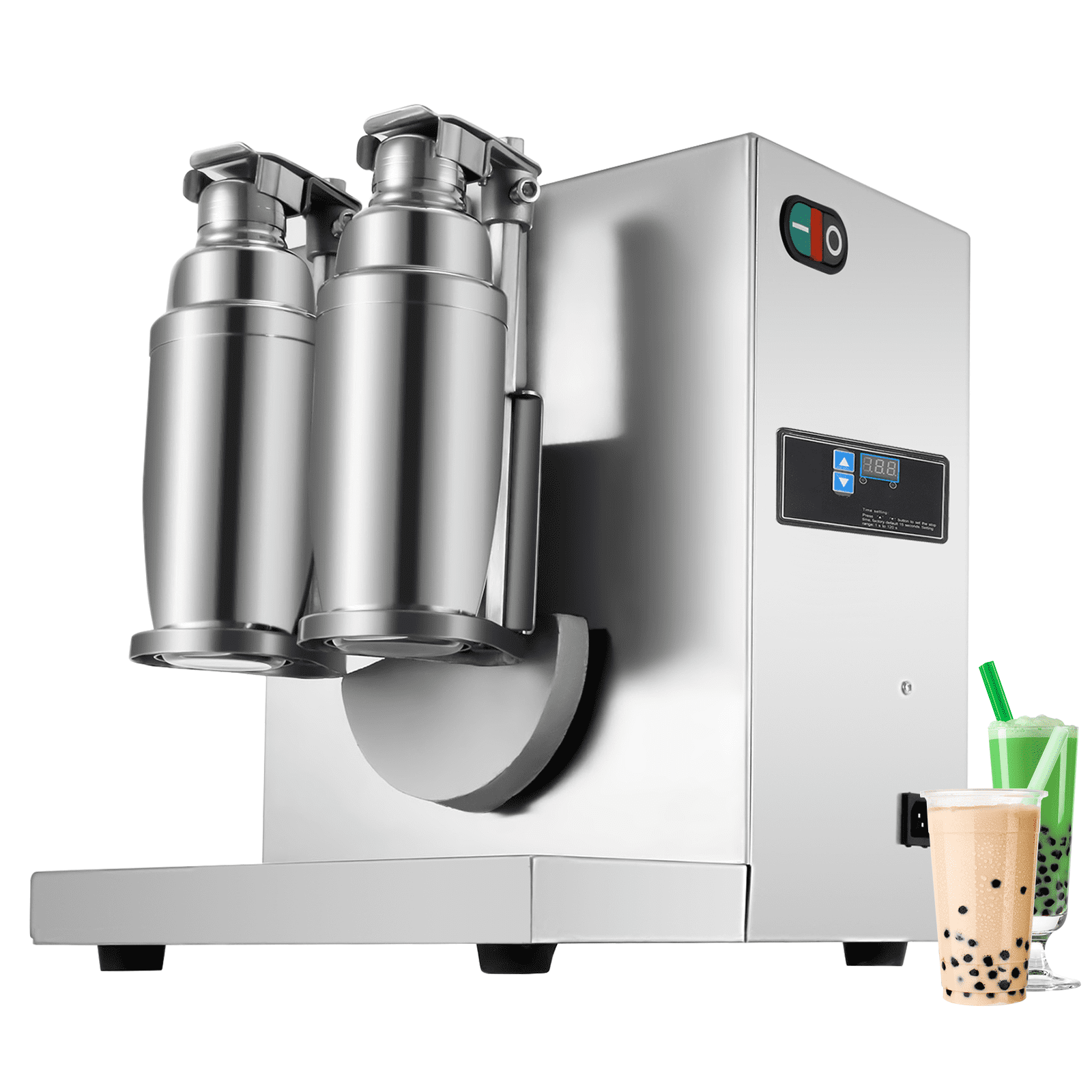VEVOR Milk Tea Shaker Double Frame Milk Tea Shaking Machine 400r per Minute Stainless Steel Auto Tea Milk Making Machine for Boba Milk Tea