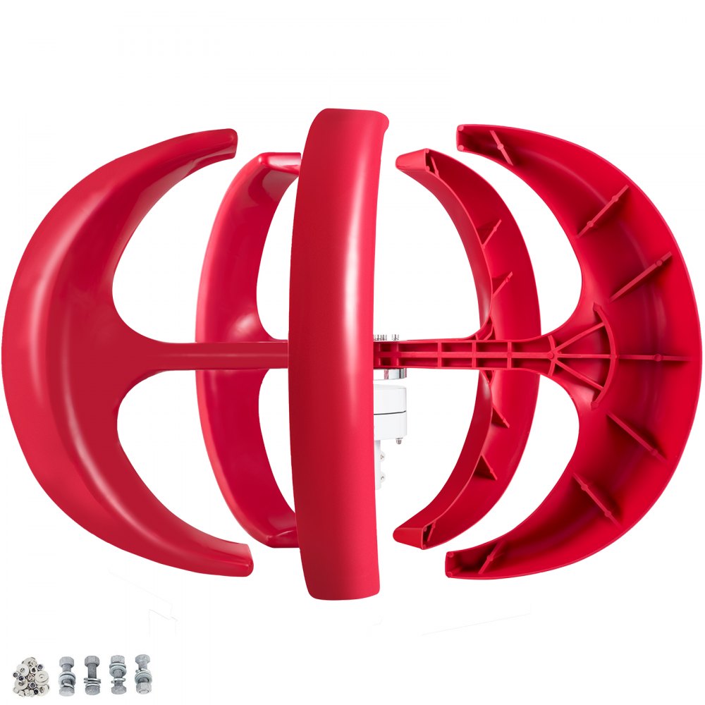 400w 12v Lanterns Wind Turbine Generator Vertical Axis Red 5blades