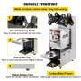 VEVOR Semi-automatic Cup Sealing Machine, 300-500 Cup/h Tea Cup Sealer Machine, Silver Boba Cup Sealer Machine, 90/95mm Cup Diameter Boba Cup Sealing Machine with Control Panel for Bubble Milk Tea