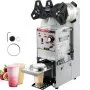 VEVOR Semi-automatic Cup Sealing Machine, 300-500 Cup/h Tea Cup Sealer Machine, Silver Boba Cup Sealer Machine, 90/95mm Cup Diameter Boba Cup Sealing Machine with Control Panel for Bubble Milk Tea