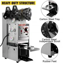 VEVOR Semi-automatic Bubble Tea Cup Sealer Sealing Machine 300-500 Cup/h