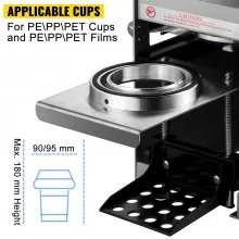 VEVOR Semi-automatic Bubble Tea Cup Sealer Sealing Machine 300-500 Cup/h