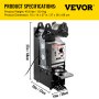 VEVOR cup sealing machine with dimensions and weight specifications