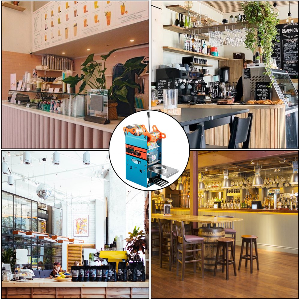 VEVOR Manual Cup Sealer Sealing Machine Coffee Boba Bubble Tea 300 500 Cups/hr