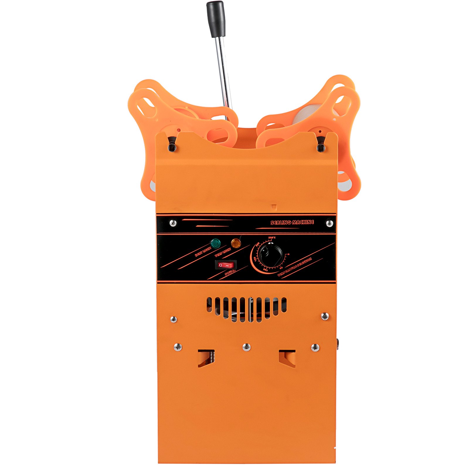 VEVOR Manual Tea Cup Sealer Machine, 300-500 Cup/h Manual Boba Tea Sealer Machine, Orange, 90/95mm Cup Diameter Cup Sealing Machine with Heating Technology for Bubble Milk Tea