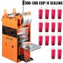 Vevor Manual Tea Cup Sealer Machine Manual Cup Sealer Orange 300-500 Cups/hour