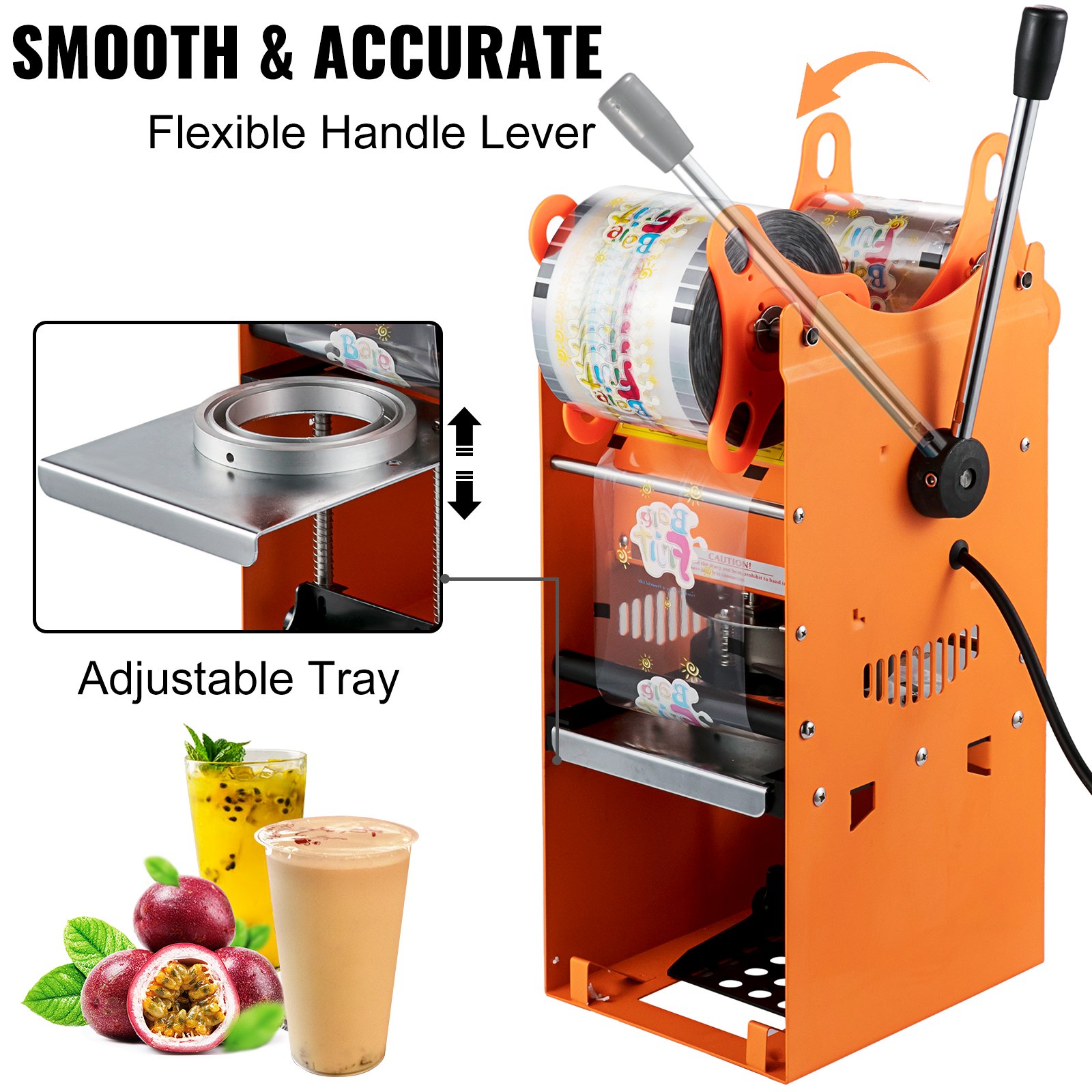 VEVOR Manual Cup Sealer Sealing Machine Coffee Boba Bubble Tea 300 500 Cups/hr