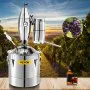 VEVOR 70L 18.5Gal Water Alcohol Distiller 304 Stainless Steel Alcohol Still Wine Making Boiler Home Kit with Thermometer for Whiskey Brandy Essential, Sliver