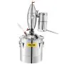VEVOR 70L 18.5Gal Water Alcohol Distiller 304 Stainless Steel Alcohol Still Wine Making Boiler Home Kit with Thermometer for Whiskey Brandy Essential, Sliver