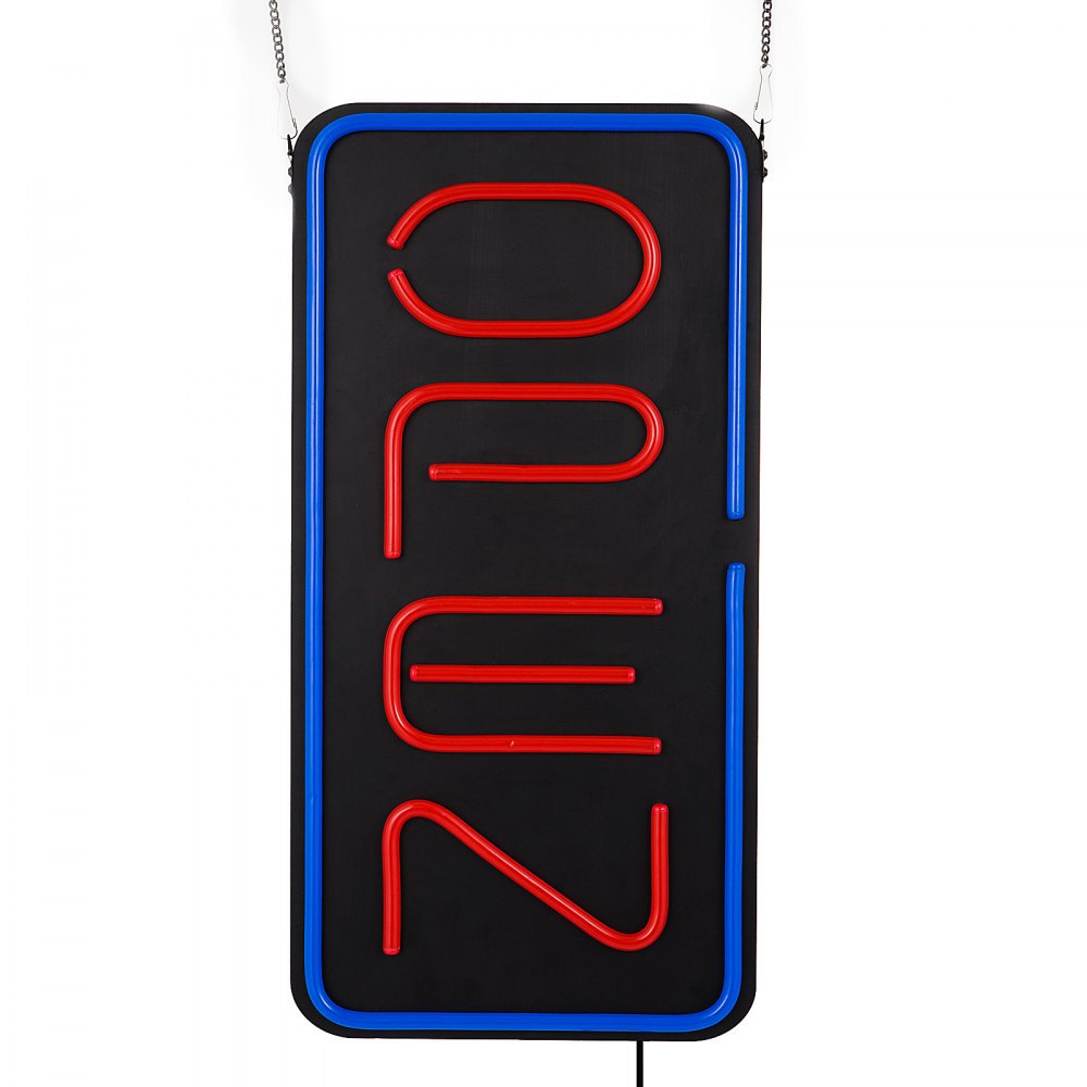 30W Vertical 60X30cm Neon OPEN Sign LED Bright Light Red And Blue Power Adapter