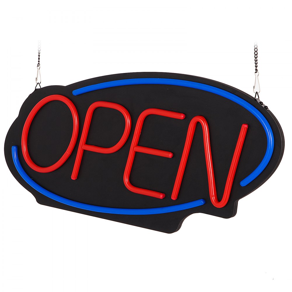 VEVOR Sign Open 24x11.8 inch Neon Open Sign 30W Led Open Sign Vertical Sign Open with 24 inch Hanging Chain and Power Adapter Bright Light for Business Outdoor