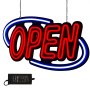 VEVOR Sign Open 31.5x15.7x1.2" Neon Open Sign 30W Led Open Sign Vertical Sign Open with 24 inch Hanging Chain and Power Adapter Bright Light for Business