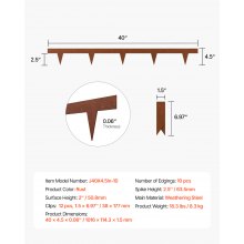 Steel Landscape Edging 10 Packs 40x4.5in Weather-Resistant Garden Edging Border