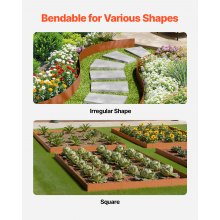 Steel Landscape Edging 6 Packs 40x8 in Weather-Resistant Garden Edging Border