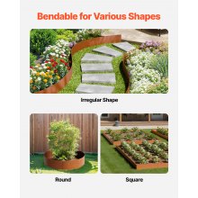 Steel Landscape Edging 6 Packs 40x6in Weather-Resistant Garden Edging Border