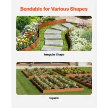 Steel Landscape Edging 6 Packs 40x6in Weather-Resistant Garden Edging Border