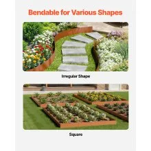 Weather-Resistant Steel Landscape Edging 6 Packs 40x8 in Yard Edging Border