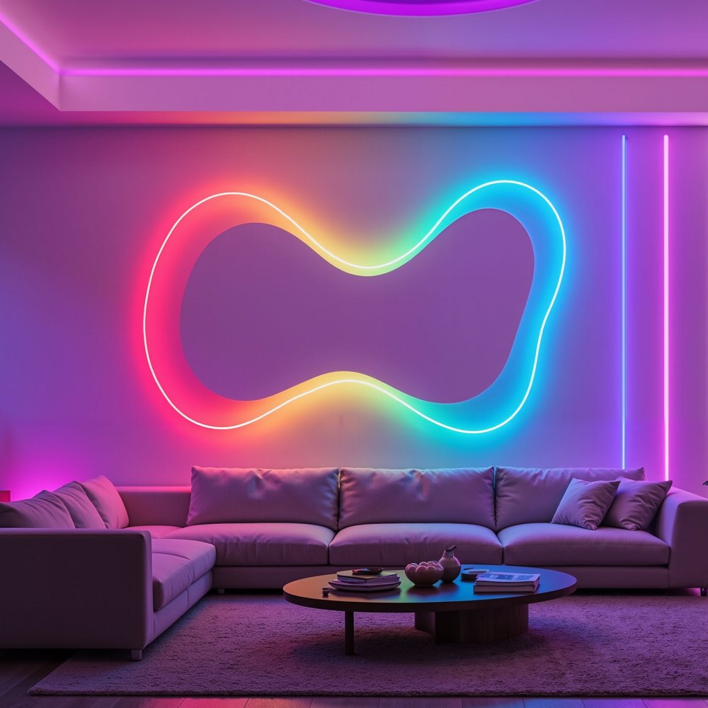 VEVOR LED Neon Rope Light, 16.4 ft, Flexible RGB-IC LED Strip Light, Control with App/Remote, Works with Alexa & Google Assistant, Music Syncing, Custom DIY Neon Flex Lights, for Bedroom Gaming Indoor