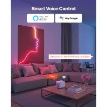 VEVOR LED Neon Rope Light, 16.4 ft, Flexible RGBIC LED Strip Light, Control with App/Remote, Works with Alexa & Google Assistant, Music Syncing, Custom DIY Neon Flex Lights, for Bedroom Gaming Indoor