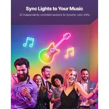 VEVOR LED Neon Rope Light, 16.4 ft, Flexible RGBIC LED Strip Light, Control with App/Remote, Works with Alexa & Google Assistant, Music Syncing, Custom DIY Neon Flex Lights, for Bedroom Gaming Indoor