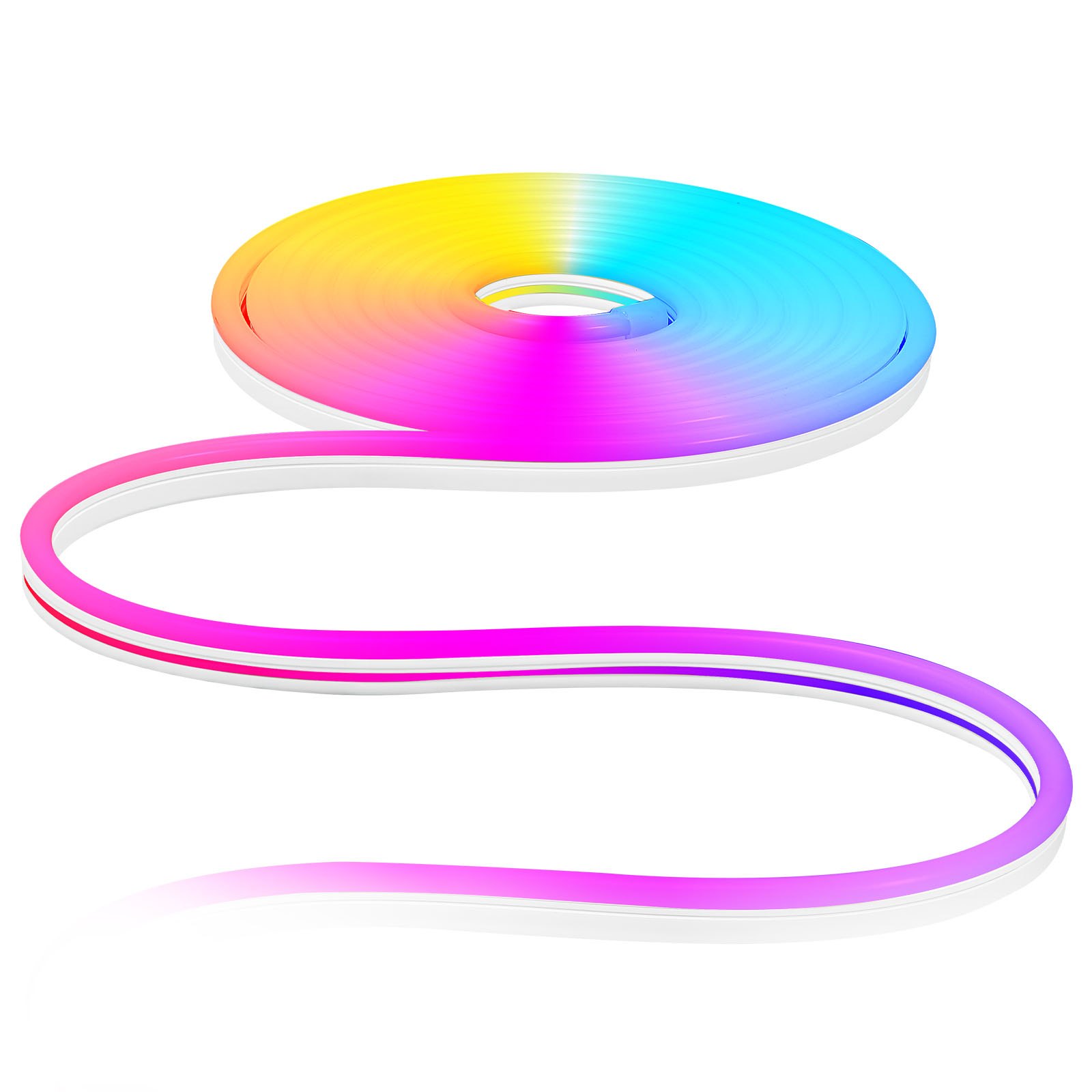 VEVOR LED Neon Rope Light, 16.4 ft, Flexible RGB-IC LED Strip Light, Control with App/Remote, Works with Alexa & Google Assistant, Music Syncing, Custom DIY Neon Flex Lights, for Bedroom Gaming Indoor