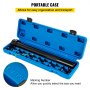 VEVOR inner tie rod tool kit in blue portable case with marked sizes for easy selection.