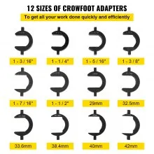 VEVOR Inner Tie Rod Tool Kit, 13 Pcs Crowfoot Adapters Inner Tie Rod Tool Set, 13 Pcs Tie Rod Removal Tool, 1/2 Inch Drive Tube Tie Rods Tool, Heavy-Duty Steel Inner Tie Rod Removal Tool for Vehicle