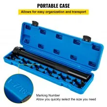 VEVOR Inner Tie Rod Tool Kit, 13 Pcs Crowfoot Adapters Inner Tie Rod Tool Set, 13 Pcs Tie Rod Removal Tool, 1/2 Inch Drive Tube Tie Rods Tool, Heavy-Duty Steel Inner Tie Rod Removal Tool for Vehicle