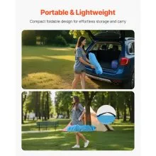 Folding Portable Camping Table Oxford Outdoor Picnic Square Table 4 Cup Holders