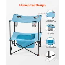 Folding Portable Camping Table Oxford Outdoor Picnic Square Table 4 Cup Holders