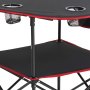 VEVOR Folding Camping Table, Portable Outdoor Lightweight Picnic Table, 600D Oxford Fabric Waterproof Canvas Travel Beach Tables, with 4 Cup Holders, Carry Bag, for Tailgating Camping Picnic, Black