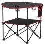 VEVOR Folding Camping Table, Portable Outdoor Lightweight Picnic Table, 600D Oxford Fabric Waterproof Canvas Travel Beach Tables, with 4 Cup Holders, Carry Bag, for Tailgating Camping Picnic, Black