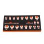VEVOR crowfoot wrench set, organized in foam tray, featuring various wrench sizes and handle tool.