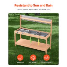 VEVOR Wooden Mud Kitchen Outdoor Toy Play Kitchen Set for Kids Pretend Playset