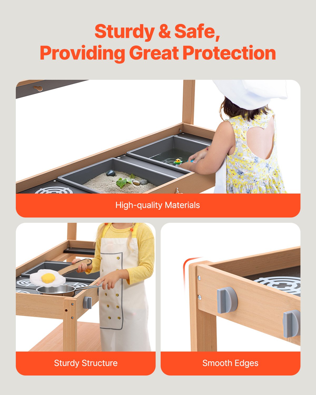 VEVOR Mud Kitchen for Kids, Wooden Toy Play Kitchen Set with Accessories, Outdoor Grocery Store Playset, Pretend Play Outdoor Kitchen for Boys and Girls, Toddler Play Kitchen with Stoves and Sink