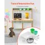 VEVOR Mud Kitchen for Kids, Wooden Toy Play Kitchen Set, Outdoor Toddler Grocery Store Playset, Pretend Play Kitchen with Planter Box, Stoves, Tank, Faucet, Blackboard, Cookware Pots and Accessories
