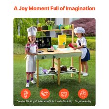 VEVOR Wooden Mud Kitchen Outdoor Toy Play Kitchen Set for Kids Pretend Playset