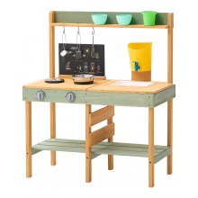 VEVOR Wooden Mud Kitchen Outdoor Toy Play Kitchen Set for Kids Pretend Playset