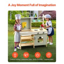 VEVOR Wooden Mud Kitchen Outdoor Toy Play Kitchen Set for Kids Pretend Playset