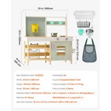 Wooden Mud Kitchen Outdoor Toy Play Kitchen Set for Kids Pretend Playset