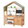 VEVOR Mud Kitchen for Kids, Wooden Toy Play Kitchen Set with Accessories, Outdoor Toddler Grocery Store Playset, Pretend Play Kitchen with Stoves, Planter Boxes, Sink, Faucet, Blackboard, Cookware Pot