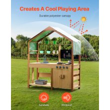 Wooden Mud Kitchen Outdoor Toy Play Kitchen Set for Kids Pretend Playset