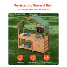 VEVOR Wooden Mud Kitchen Outdoor Toy Play Kitchen Set for Kids Pretend Playset