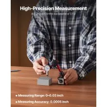 VEVOR Dial Test Indicator with Universal Magnetic Base and Storage Case, 0.0005 inch Accuracy, 0-0.03 inch Range, Micro Ball Handle for Narrow Area Measurement, Industrial Machining & Inspection