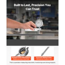 VEVOR Dial Test Indicator with Metal Base, 0.001 inch Accuracy, 0-1 inch Range, Easy to Read Large Dial, Professional for Narrow Area Measurement, Industrial Machining & Inspection, Precision Testing