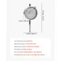 VEVOR Dial Test Indicator, 0.03 mm Accuracy, 0-25.4mm Measuring Range, Easy to Read Large Dial, Professional for Internal Diameter Measurement, Runout Detection, Flatness Inspection