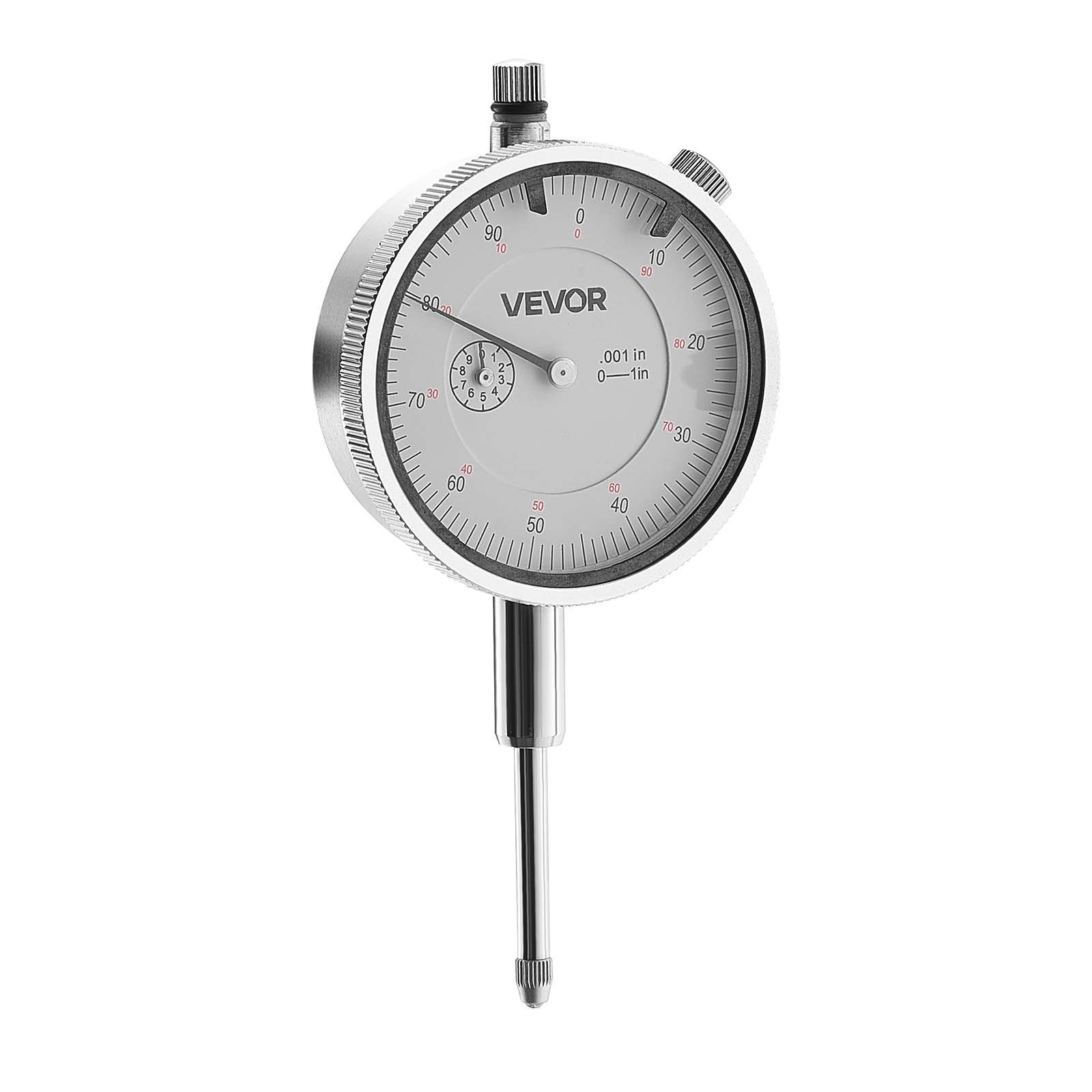 VEVOR Dial Test Indicator, 0.03 mm Accuracy, 0-25.4mm Measuring Range, Easy to Read Large Dial, Professional for Internal Diameter Measurement, Runout Detection, Flatness Inspection