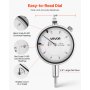 VEVOR Dial Test Indicator and Bore Gauge Measuring Tool Set, Dial Indicator 0.03 mm Accuracy, 50.8-152.4 mm Bore Range with Rod, Storage Case, Anvils for Industrial Machining Measurements